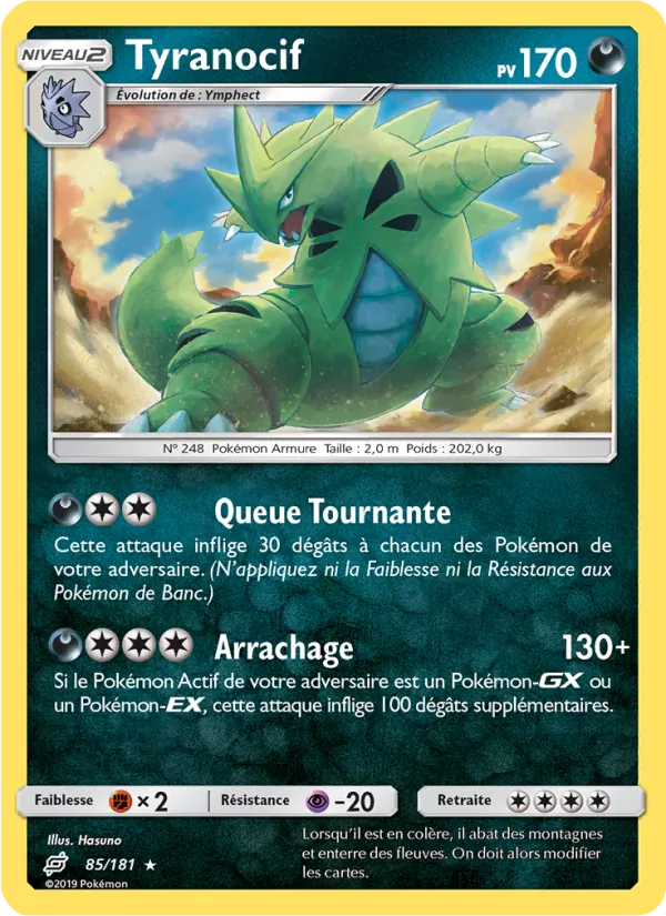 Carte Pokémon Tyranocif de l'extension Duo de Choc