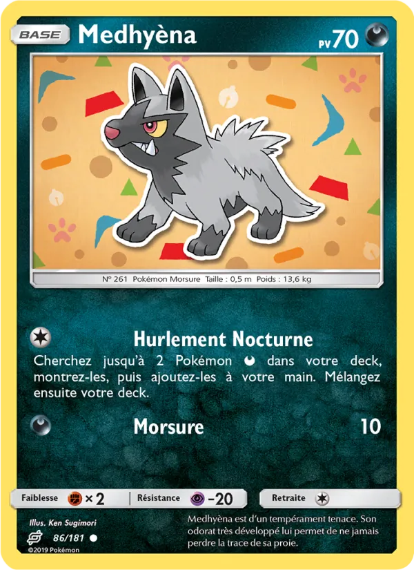 Carte Pokémon Medhyèna de l'extension Duo de Choc