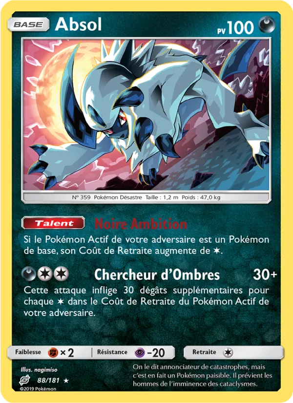 Carte Pokémon Absol de l'extension Duo de Choc