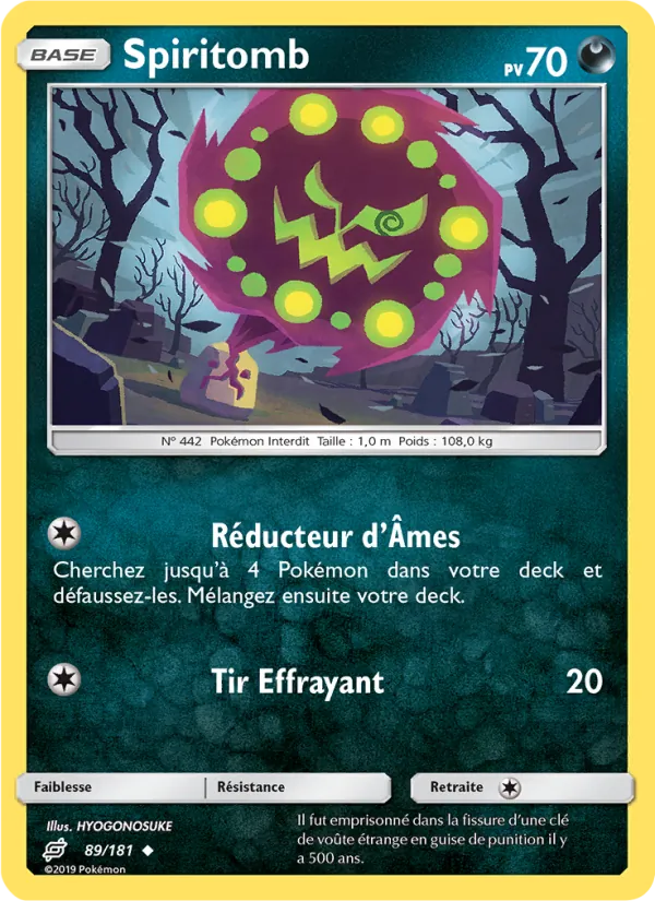 Carte Pokémon Spiritomb de l'extension Duo de Choc