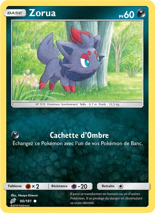 Carte Pokémon Zorua de l'extension Duo de Choc
