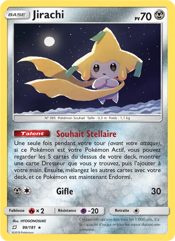Carte Pokémon Jirachi de l'extension Duo de Choc