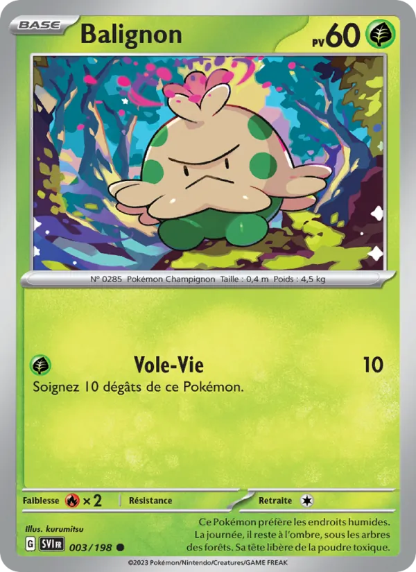 Carte Pokémon Balignon de l'extension Écarlate et Violet