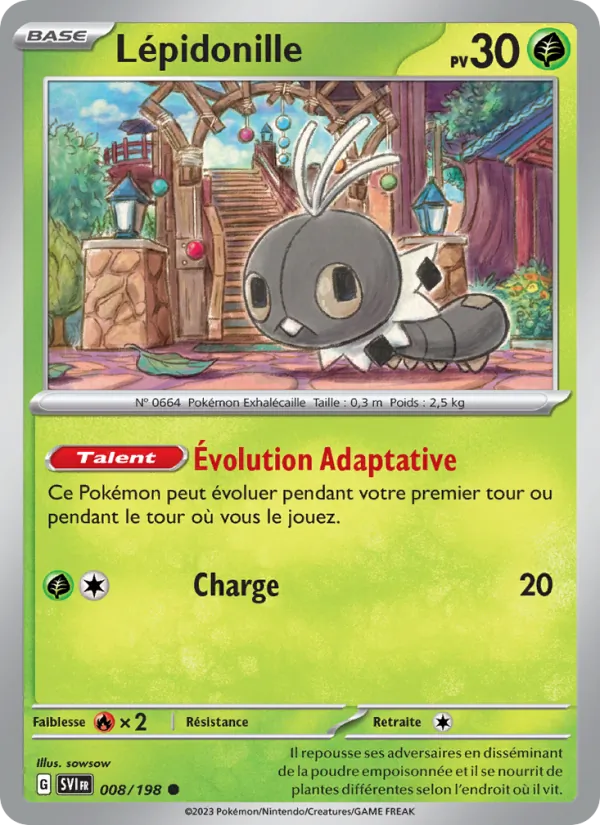 Carte Pokémon Lépidonille de l'extension Écarlate et Violet