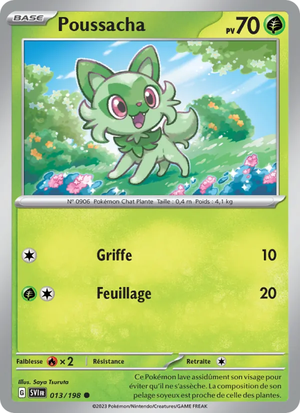 Carte Pokémon Poussacha de l'extension Écarlate et Violet