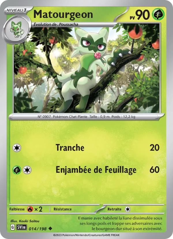 Carte Pokémon Matourgeon de l'extension Écarlate et Violet