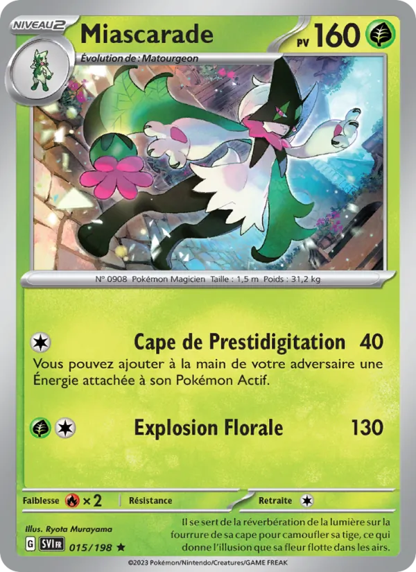 Carte Pokémon Miascarade de l'extension Écarlate et Violet