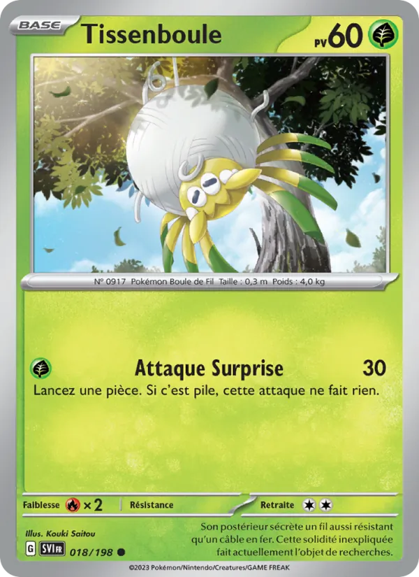Carte Pokémon Tissenboule de l'extension Écarlate et Violet