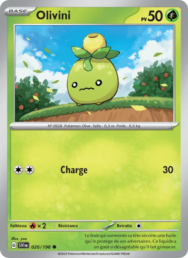 Carte Pokémon Olivini de l'extension Écarlate et Violet