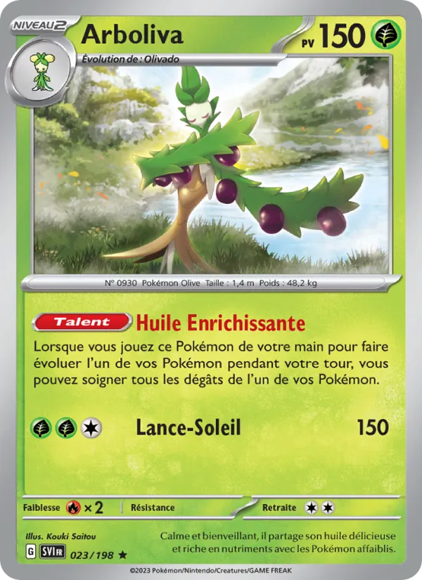 Carte Pokémon Arboliva de l'extension Écarlate et Violet