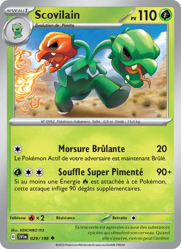 Carte Pokémon Scovilain de l'extension Écarlate et Violet