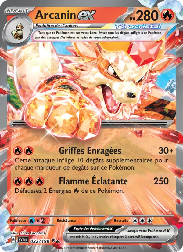 Carte Pokémon Arcanin-ex de l'extension Écarlate et Violet