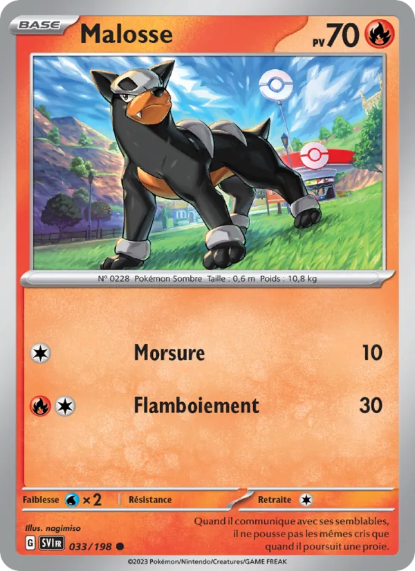 Carte Pokémon Malosse de l'extension Écarlate et Violet