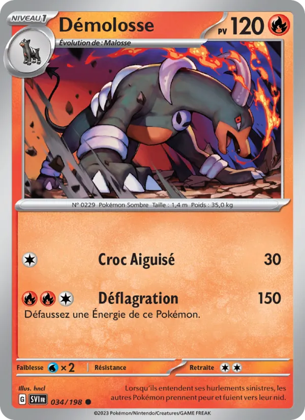 Carte Pokémon Démolosse de l'extension Écarlate et Violet