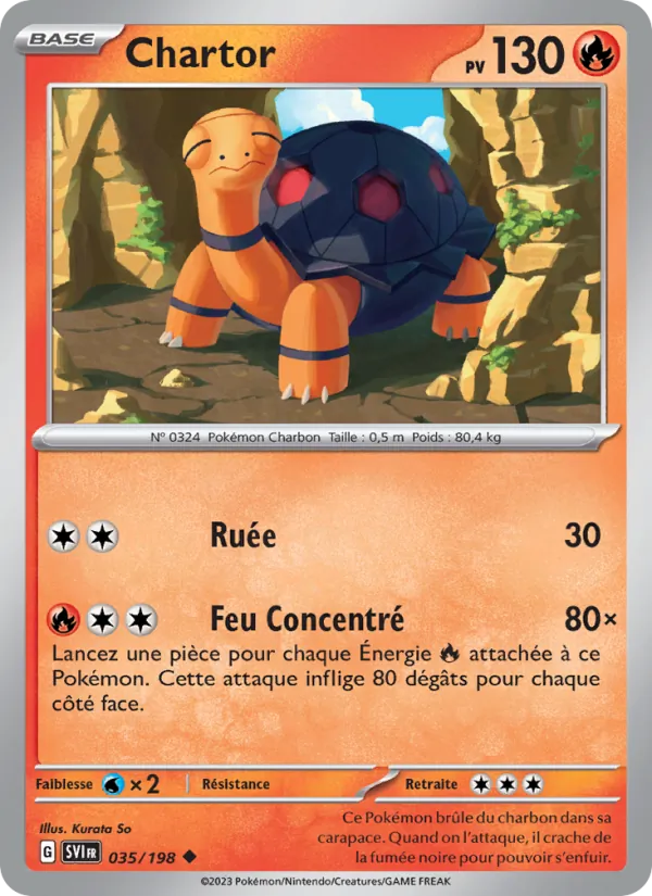 Carte Pokémon Chartor de l'extension Écarlate et Violet
