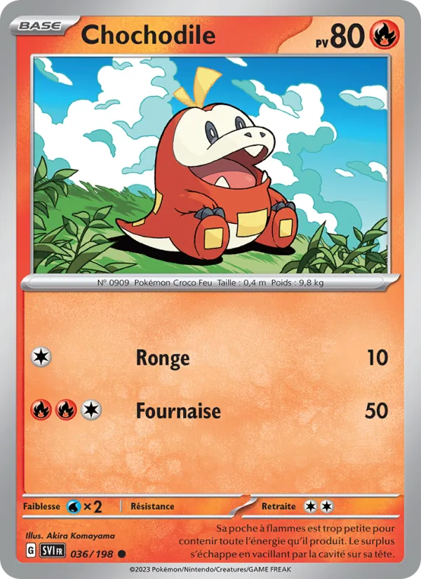 Carte Pokémon Chochodile de l'extension Écarlate et Violet
