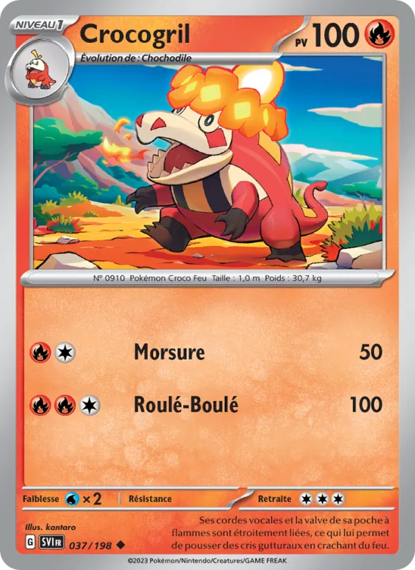 Carte Pokémon Crocogril de l'extension Écarlate et Violet