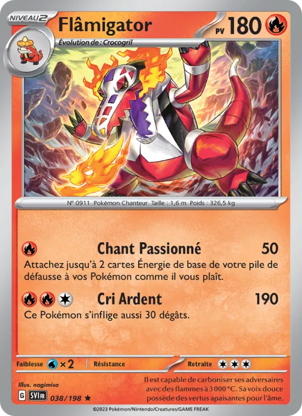 Carte Pokémon Flâmigator de l'extension Écarlate et Violet