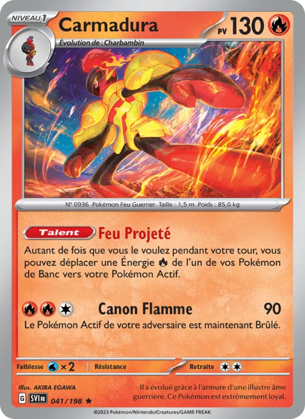Carte Pokémon Carmadura de l'extension Écarlate et Violet