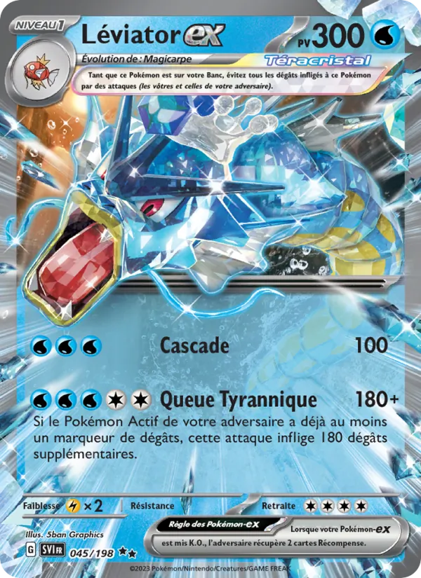 Carte Pokémon Léviator-ex de l'extension Écarlate et Violet