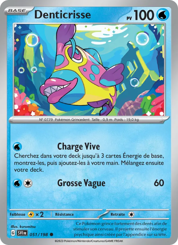 Carte Pokémon Denticrisse de l'extension Écarlate et Violet