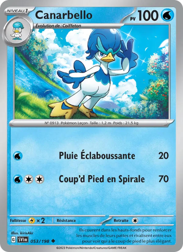 Carte Pokémon Canarbello de l'extension Écarlate et Violet