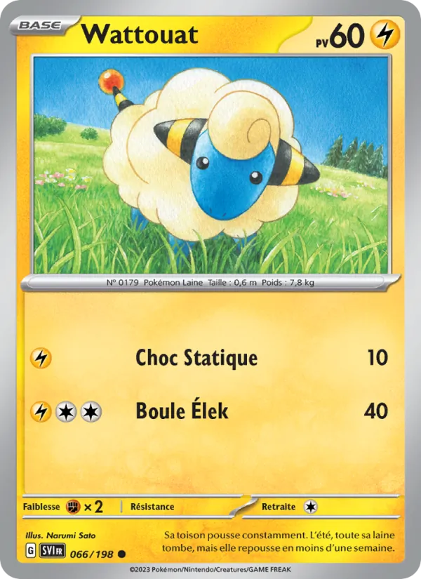 Carte Pokémon Wattouat de l'extension Écarlate et Violet