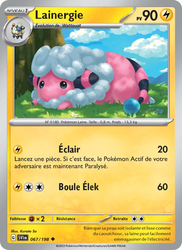 Carte Pokémon Lainergie de l'extension Écarlate et Violet