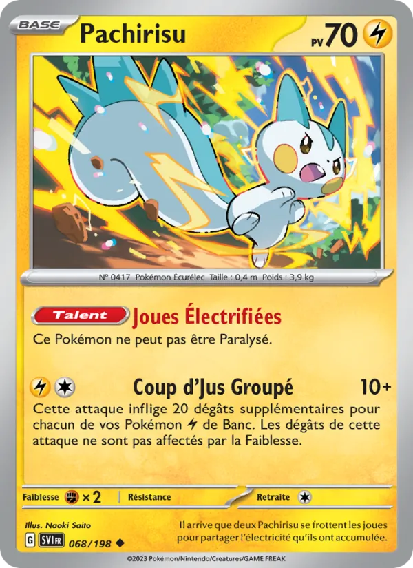 Carte Pokémon Pachirisu de l'extension Écarlate et Violet