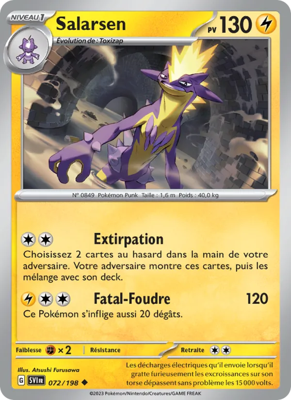 Carte Pokémon Salarsen de l'extension Écarlate et Violet