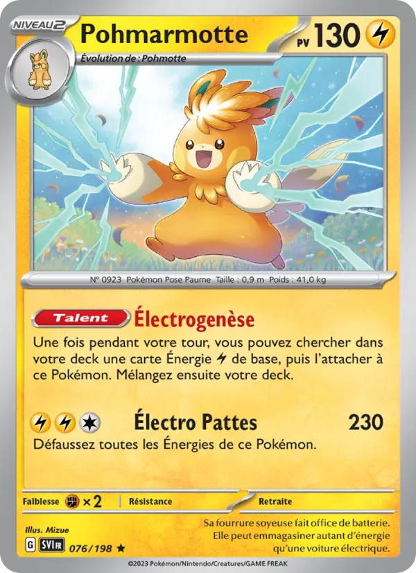 Carte Pokémon Pohmarmotte de l'extension Écarlate et Violet