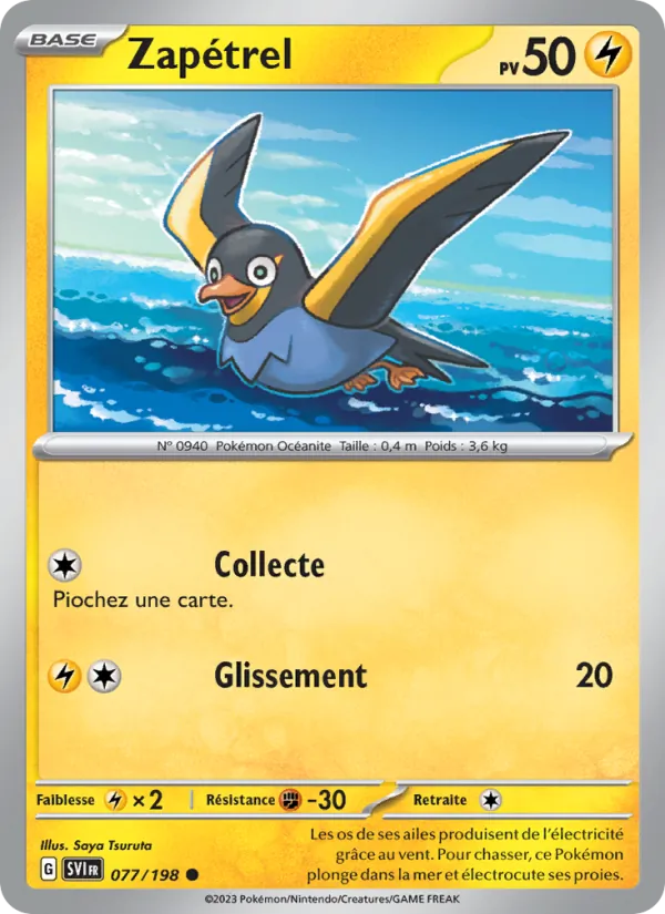 Carte Pokémon Zapétrel de l'extension Écarlate et Violet