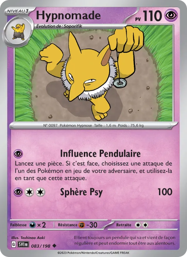 Carte Pokémon Hypnomade de l'extension Écarlate et Violet