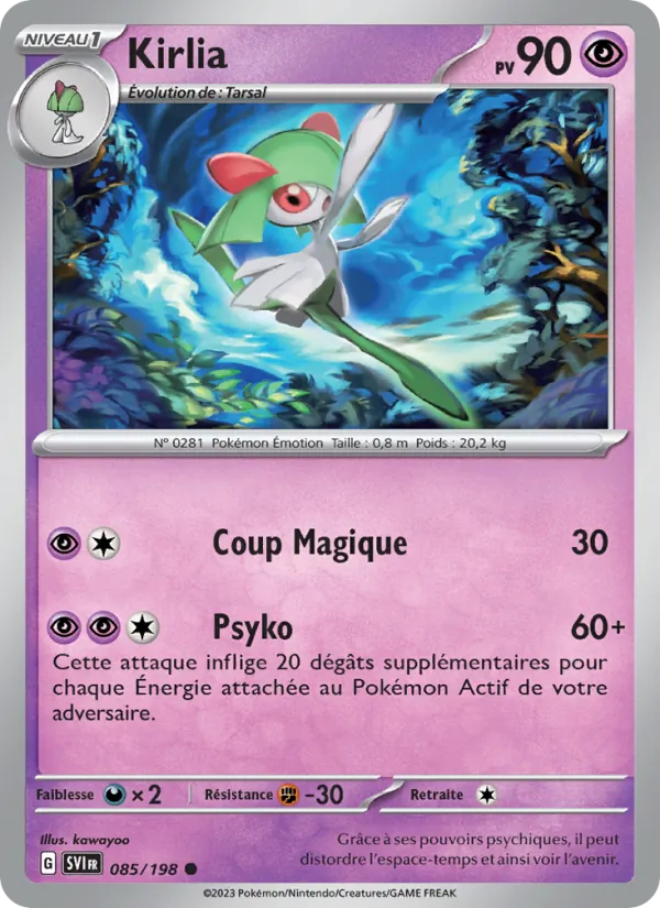 Carte Pokémon Kirlia de l'extension Écarlate et Violet