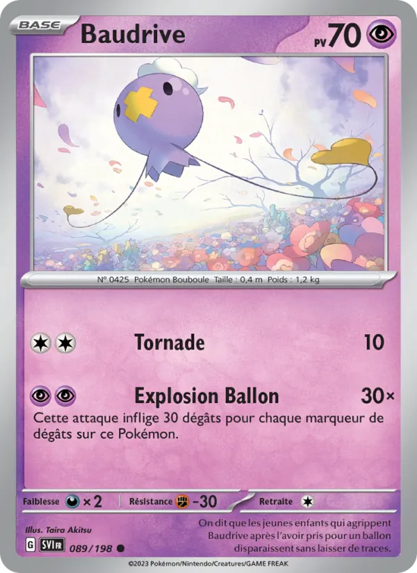 Carte Pokémon Baudrive de l'extension Écarlate et Violet