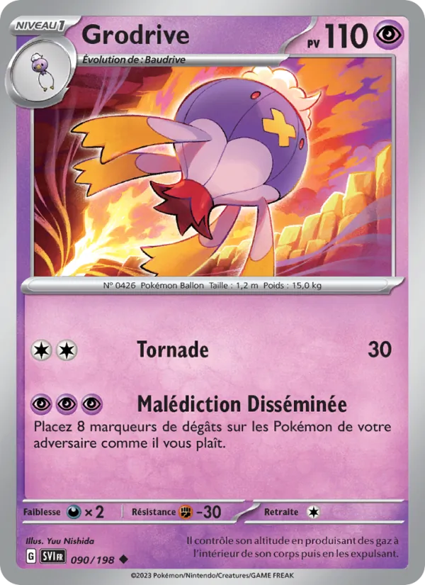 Carte Pokémon Grodrive de l'extension Écarlate et Violet