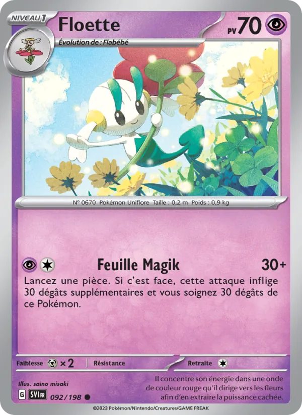 Carte Pokémon Floette de l'extension Écarlate et Violet