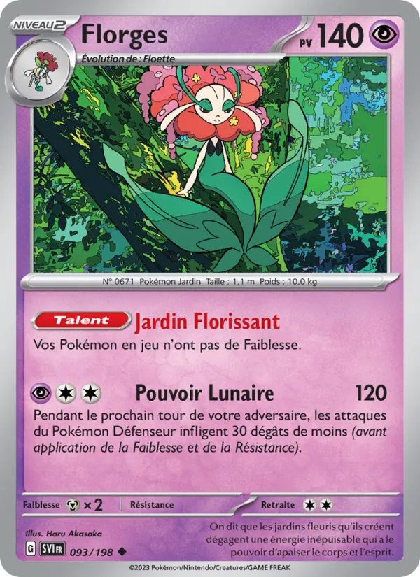 Carte Pokémon Florges de l'extension Écarlate et Violet