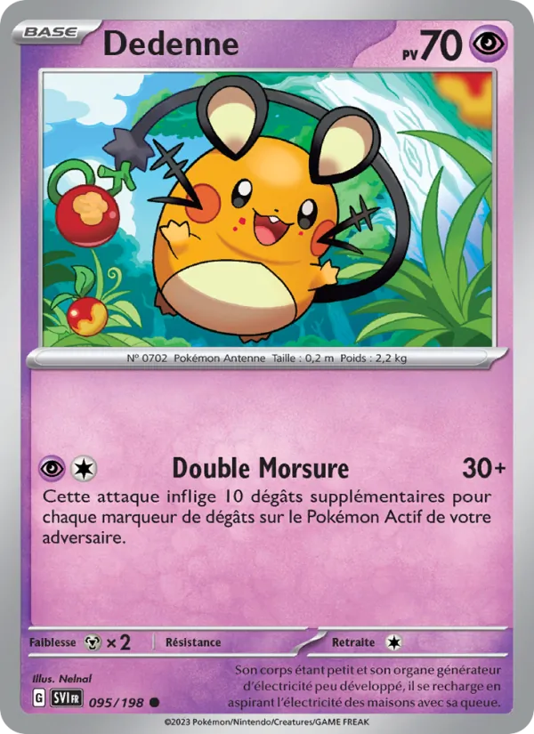 Carte Pokémon Dedenne de l'extension Écarlate et Violet