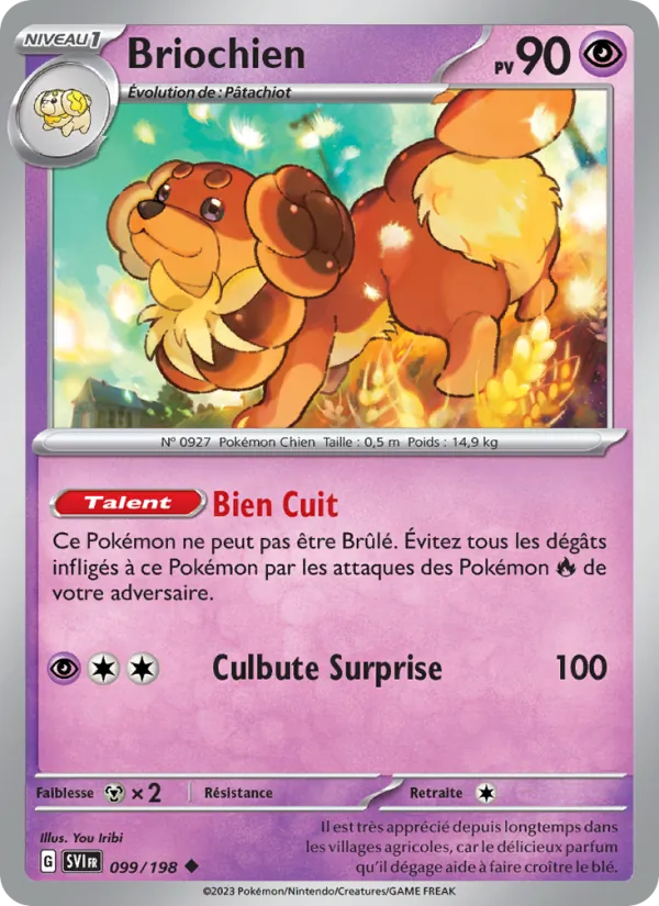 Carte Pokémon Briochien de l'extension Écarlate et Violet