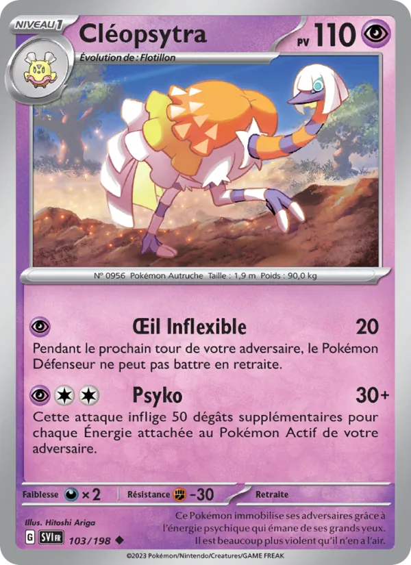 Carte Pokémon Cléopsytra de l'extension Écarlate et Violet