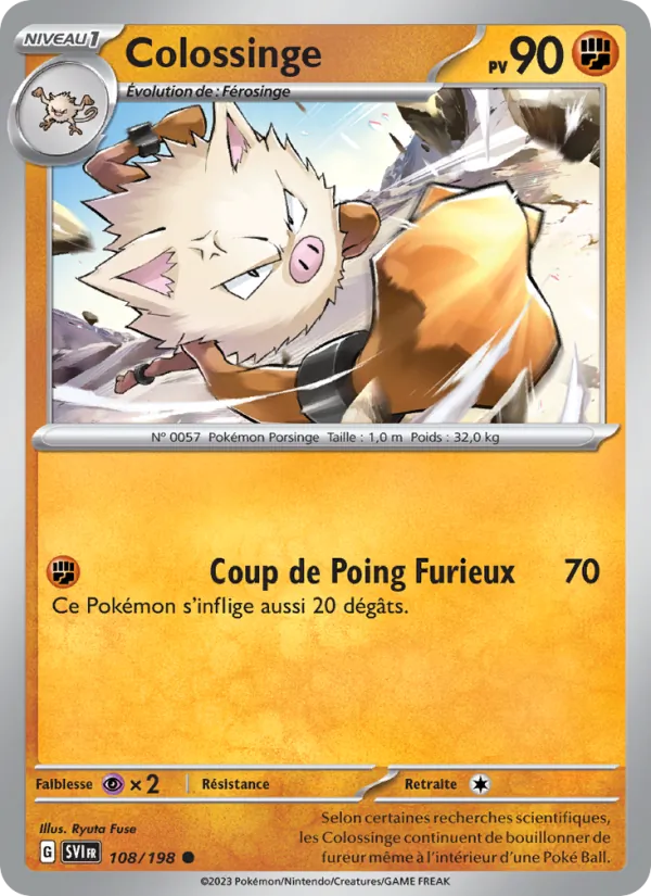Carte Pokémon Colossinge de l'extension Écarlate et Violet