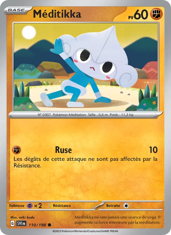 Carte Pokémon Méditikka de l'extension Écarlate et Violet
