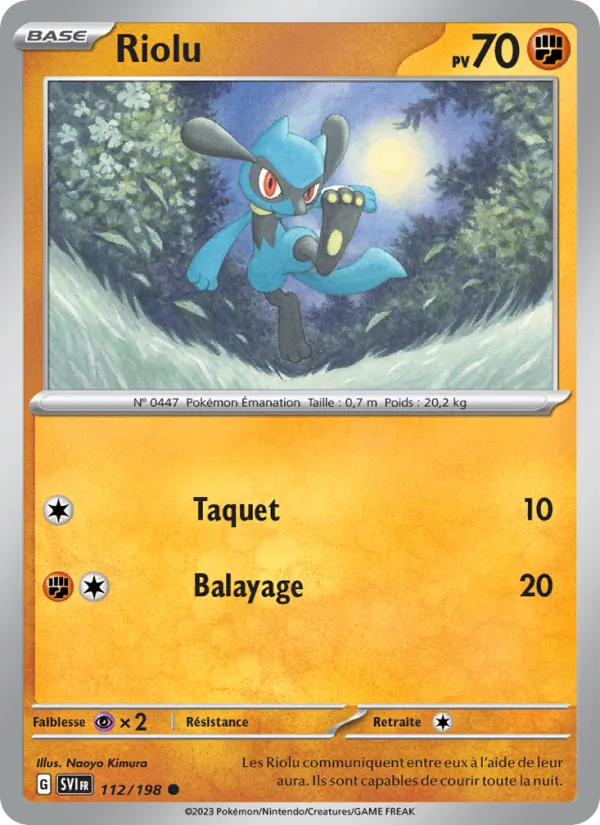Carte Pokémon Riolu de l'extension Écarlate et Violet