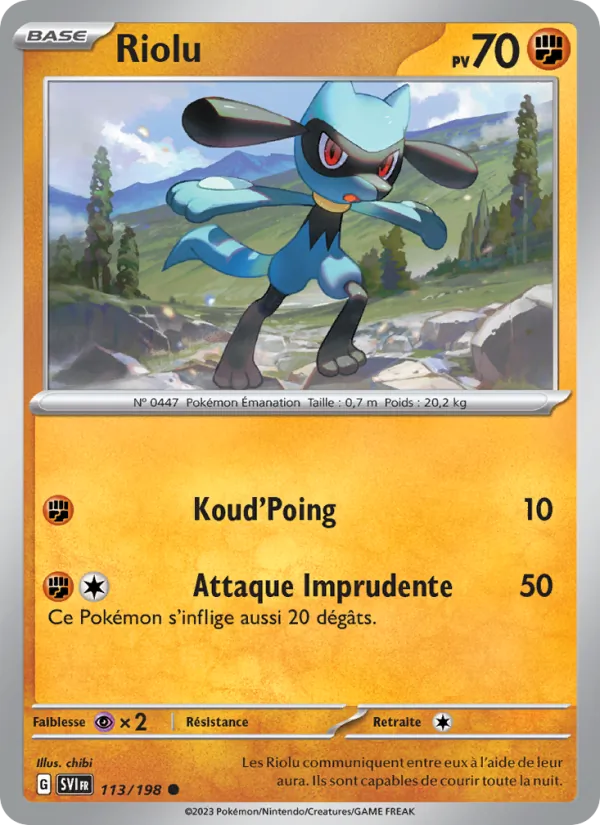 Carte Pokémon Riolu de l'extension Écarlate et Violet