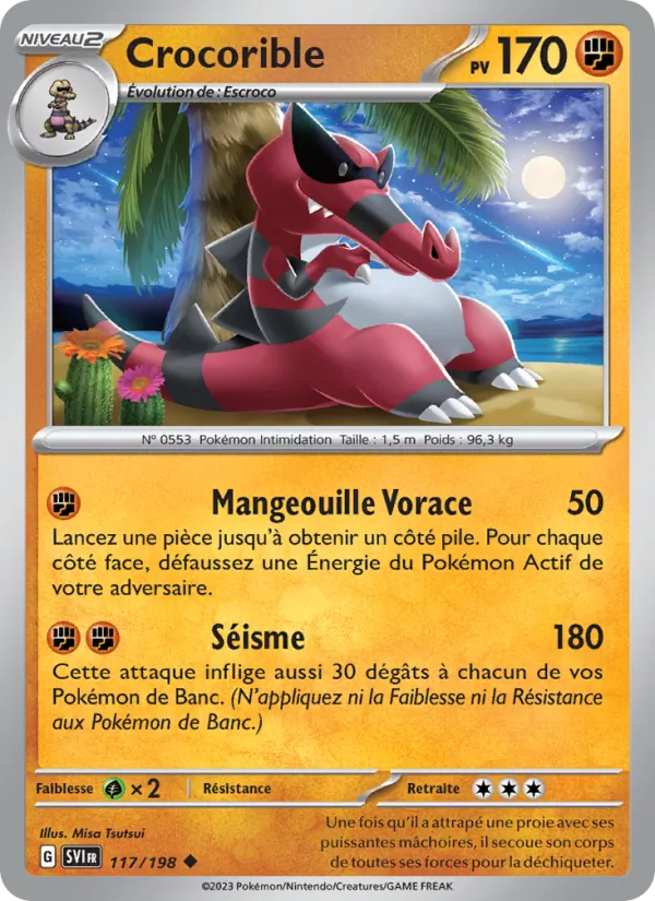 Carte Pokémon Crocorible de l'extension Écarlate et Violet