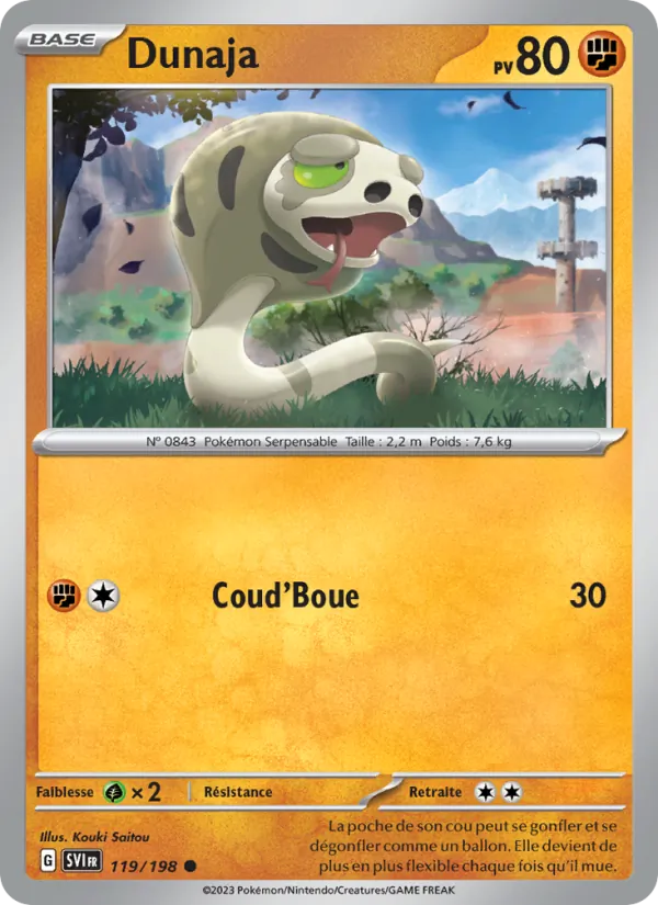 Carte Pokémon Dunaja de l'extension Écarlate et Violet