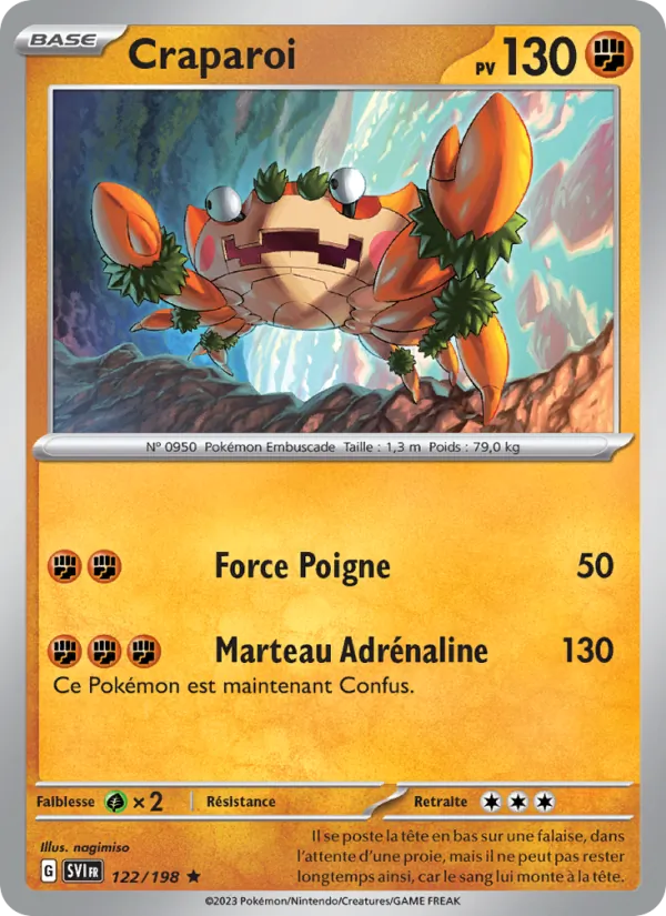 Carte Pokémon Craparoi de l'extension Écarlate et Violet