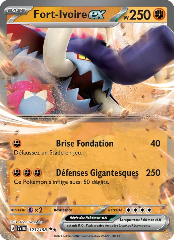 Carte Pokémon Fort-Ivoire-ex de l'extension Écarlate et Violet