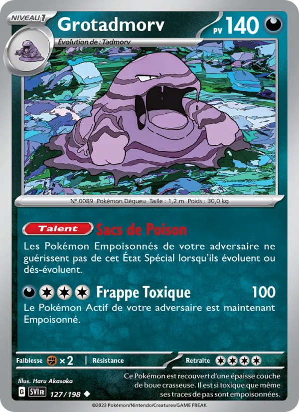 Carte Pokémon Grotadmorv de l'extension Écarlate et Violet
